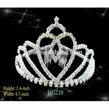 Bonne réputation usine directement mariage robe nuptiale tiara strass couronne en cristal